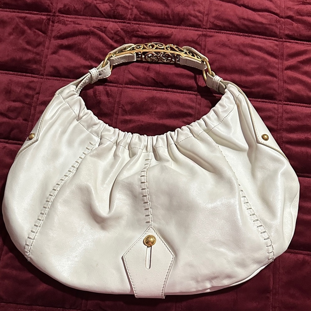 Yves Saint Laurent Mombasa Cream Leather Bag